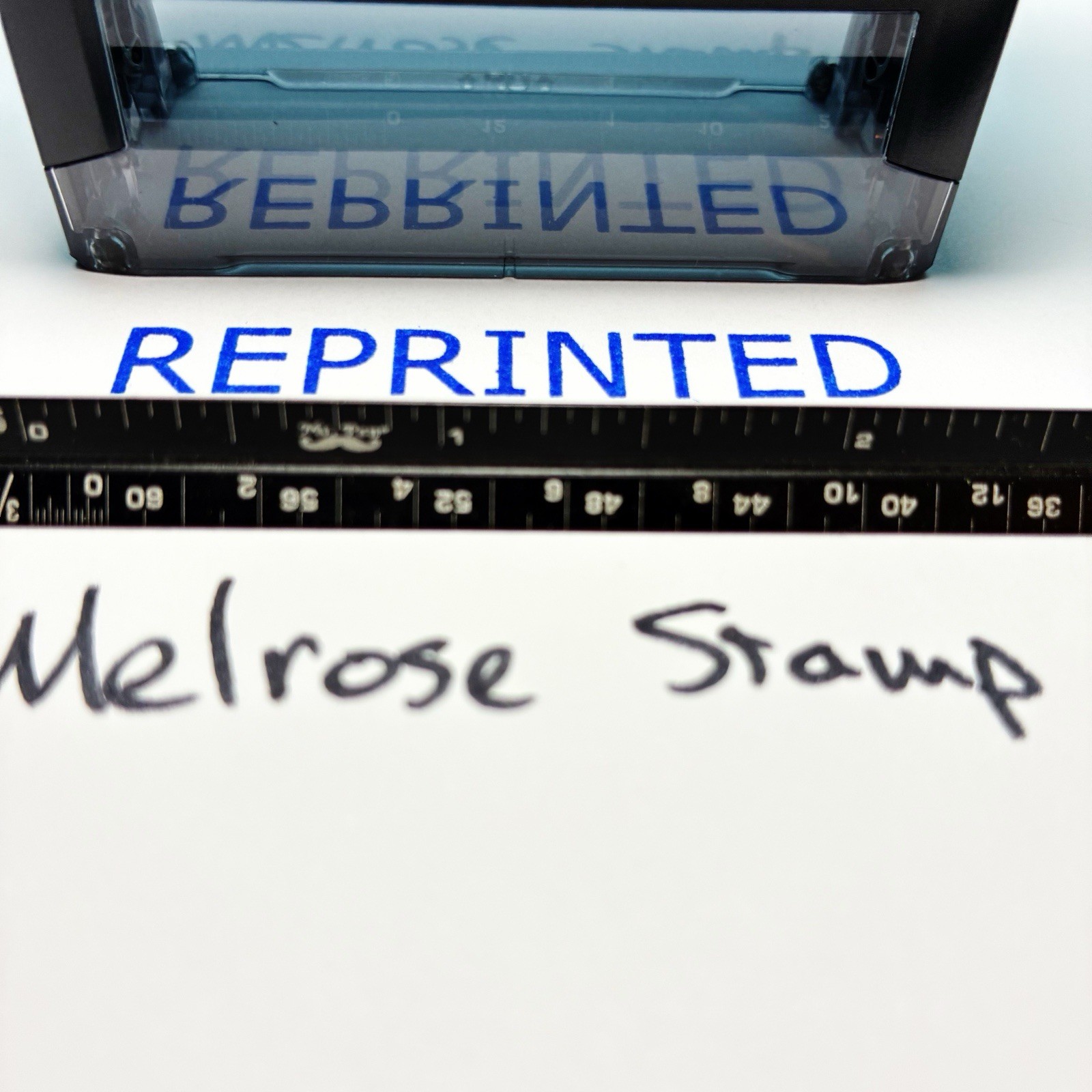 Reprinted Rubber Stamp Blue Ink Self Inking Ideal 4913
