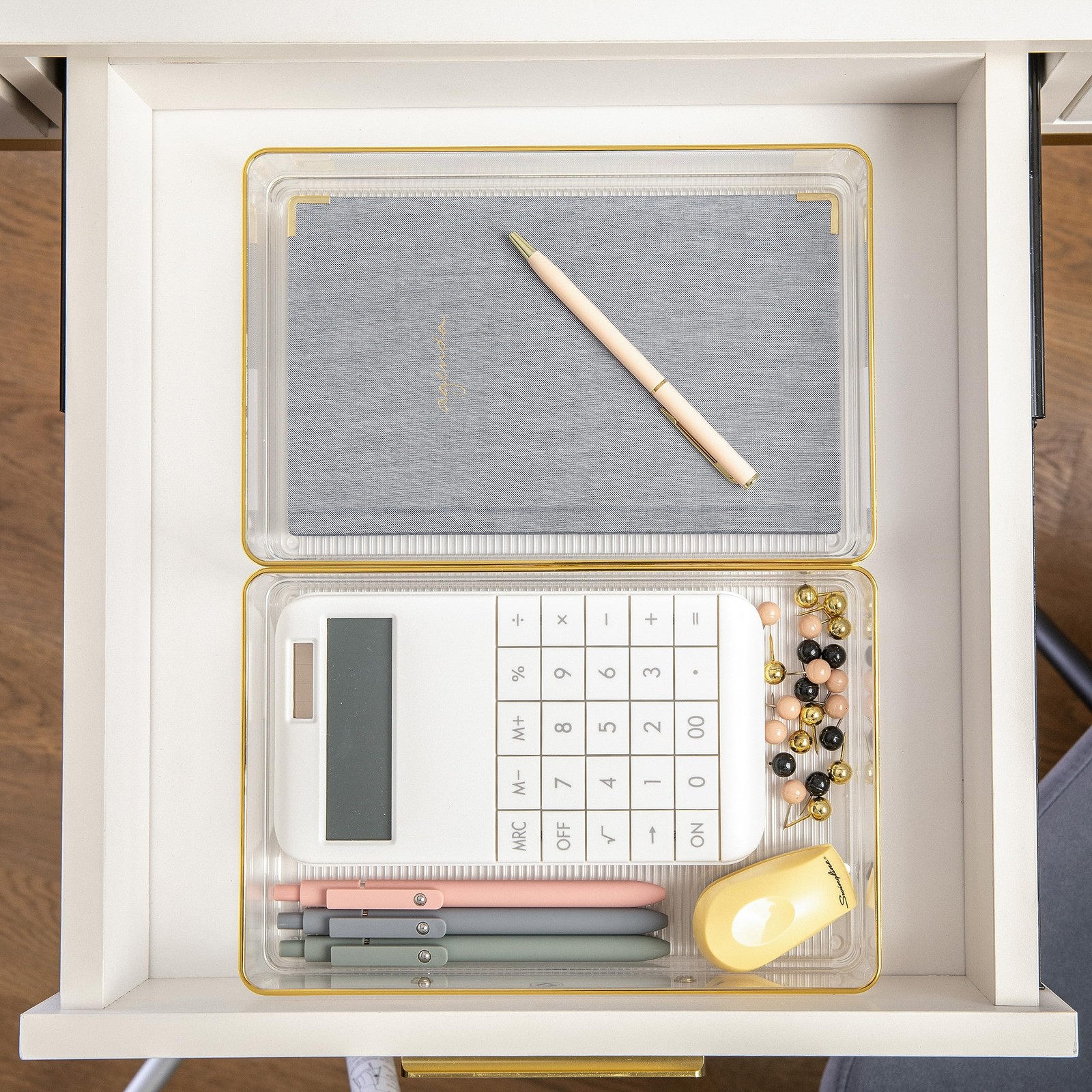 Kerry Plastic Stackable Office Desk Drawer Organizers, 9" x 6", 3 Pack, with ...