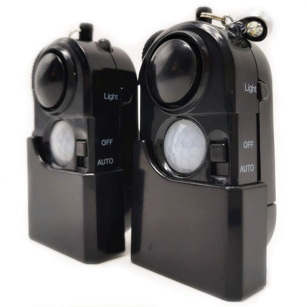 2 Packs Portable Mini Motion Detector Alarm-120DB Ear-Piercing Siren-SOS LED