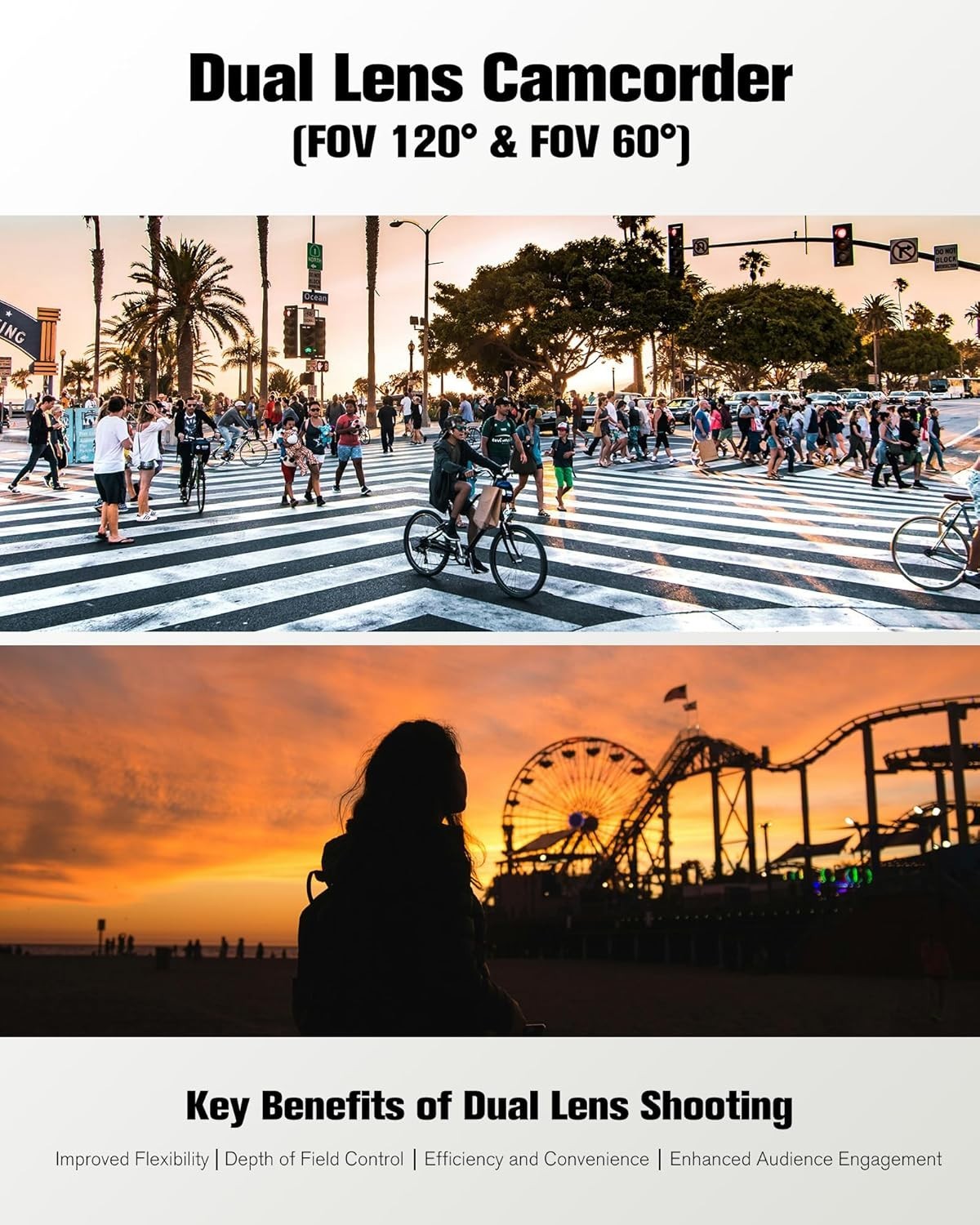 4K 60FPS Video Camera HDMI & Mic Rotatable Screen
