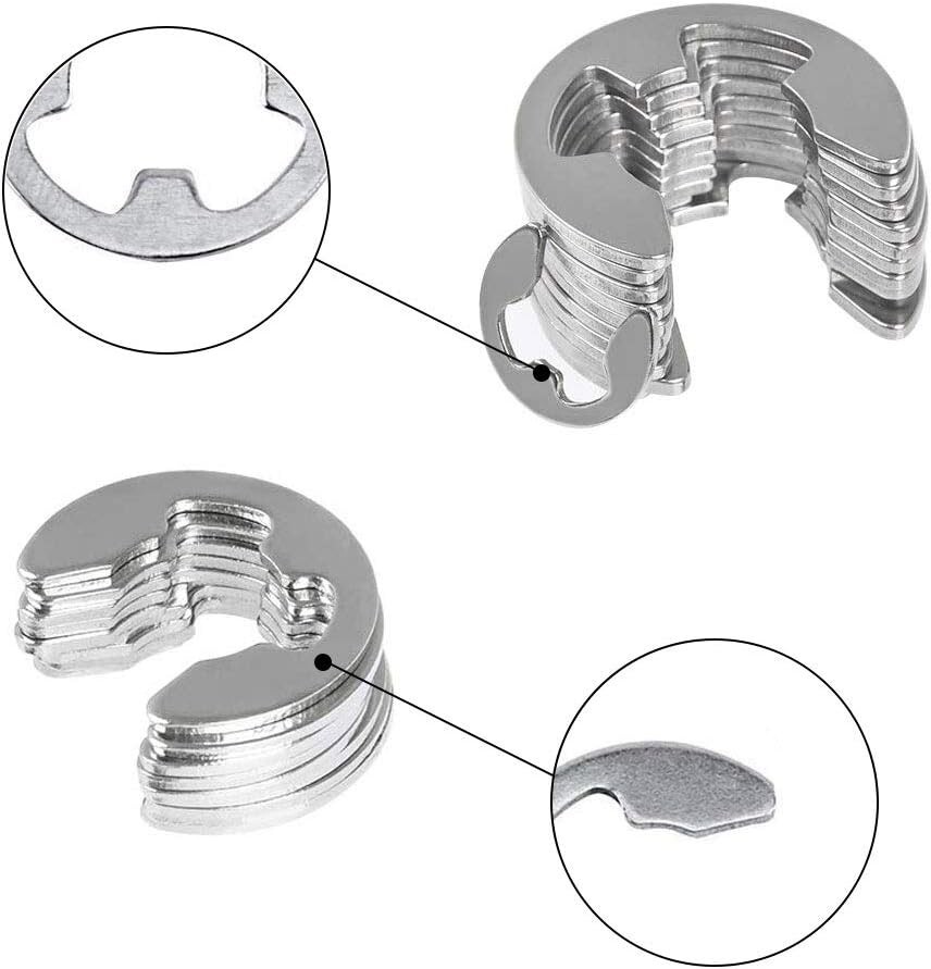 380Pcs Stainless Steel E-Clip Circlip Kit Retaining Ring Assortment Set 14 Sizes