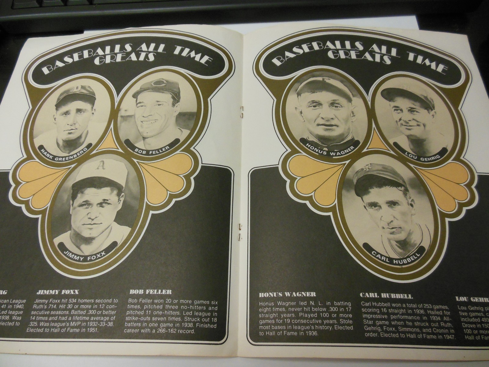 1969 BASEBALLS ALLTIME GREAT STARS PROGRAM OK CONDITION RUTH SPEAKER WILLIAMS