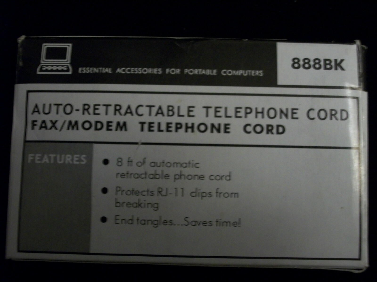 8 FT AUTO-RETRACTABLE TELEPHONE FAX / MODEM CORD LUCENT TECHNOLOGIES-$1