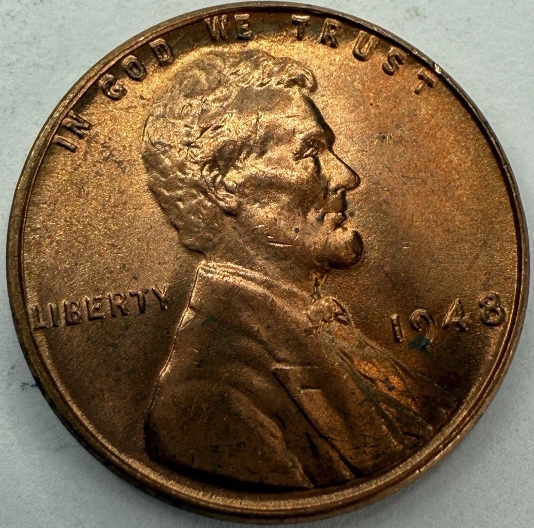 1948 Uncirculated Lincoln Wheat Cent Exact Coin Imaged #LWC2464
