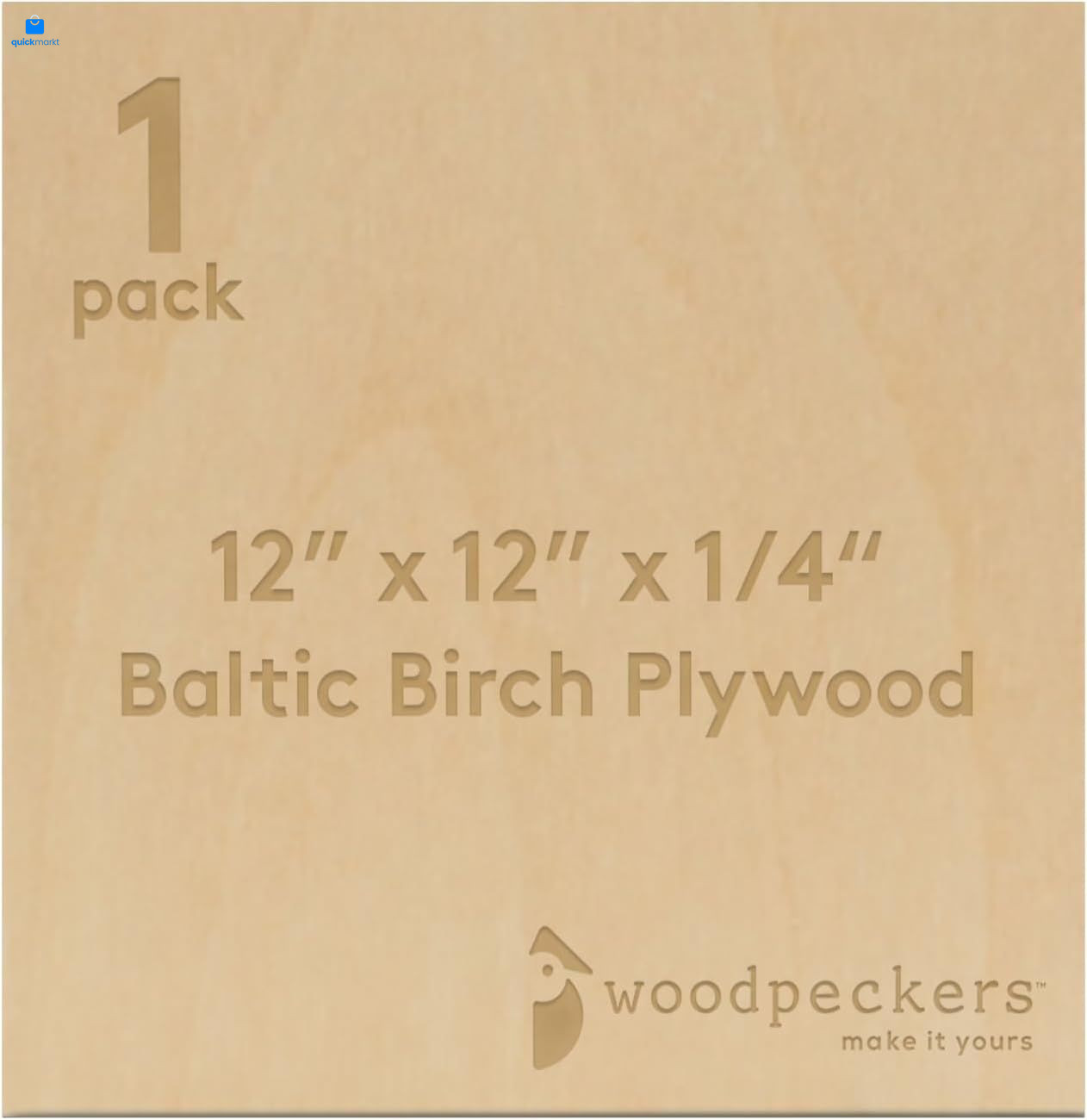 6 mm Baltic Birch Plywood 1/4 x 12 x 12 Inch, Box of 1 B/BB Grade Craft...
