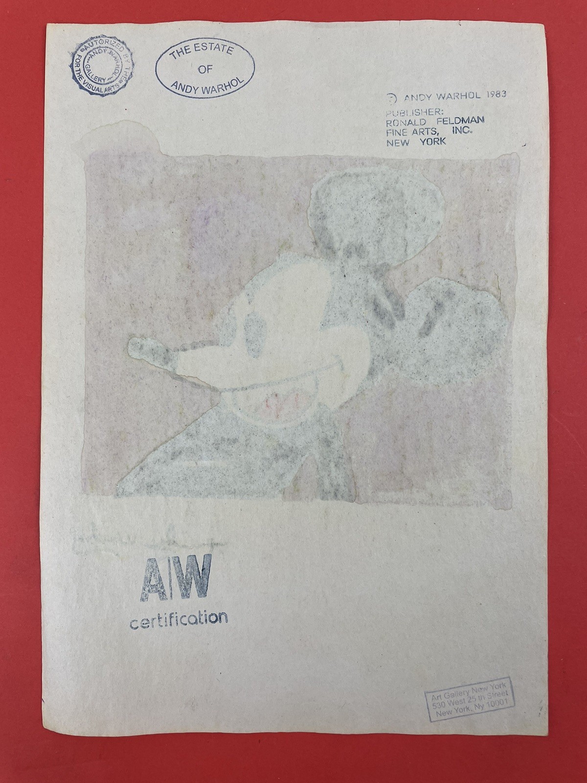 Andy warhol Drawing on paper (Handmade) signed and stamped