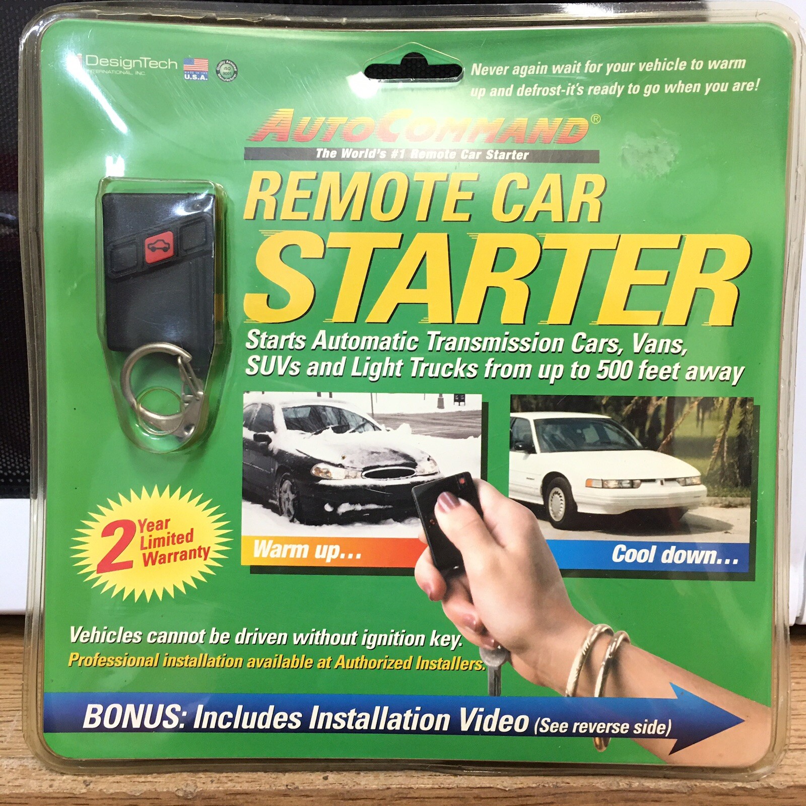 Design Tech AutoCommand Remote Car Starter Model #23923 Vintage 2002 New