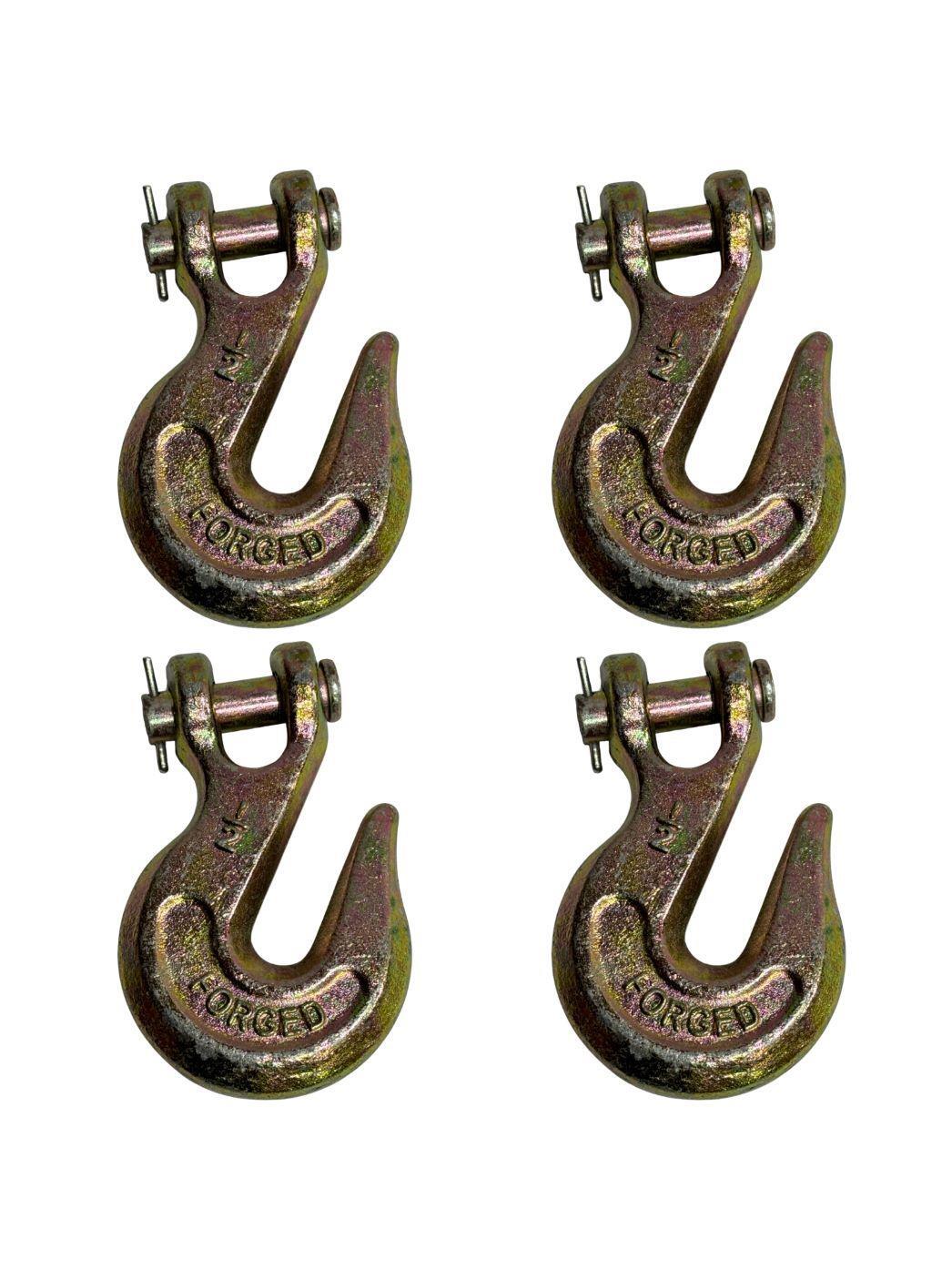 4 PK G70 1/2" Clevis Slip Chain Hook Trailer Truck Transport Tow Fleet Tough