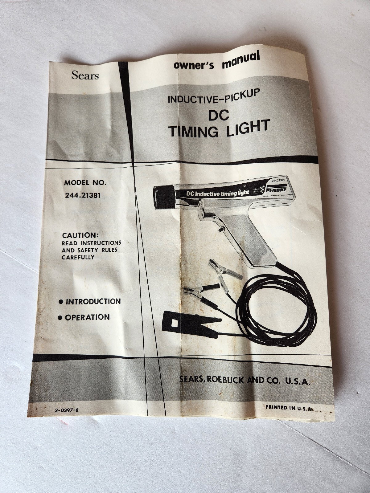 Sears Penske DC Inductive Timing Light Model 244.2138 - Untested