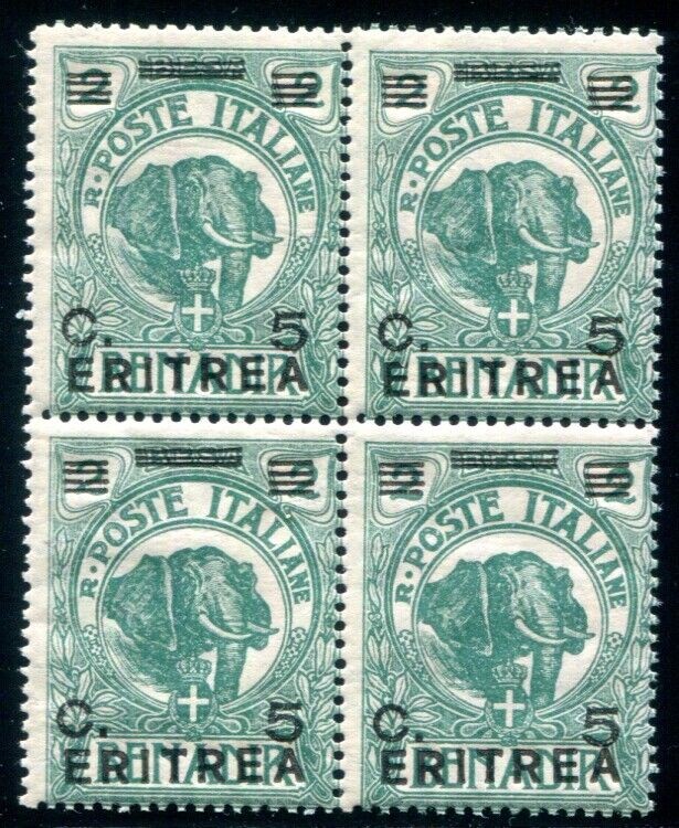 ITALIAN COLONIES ERITREA 1922 58 ** MINT IMPECCABLE ELEPHANT per4(I3721