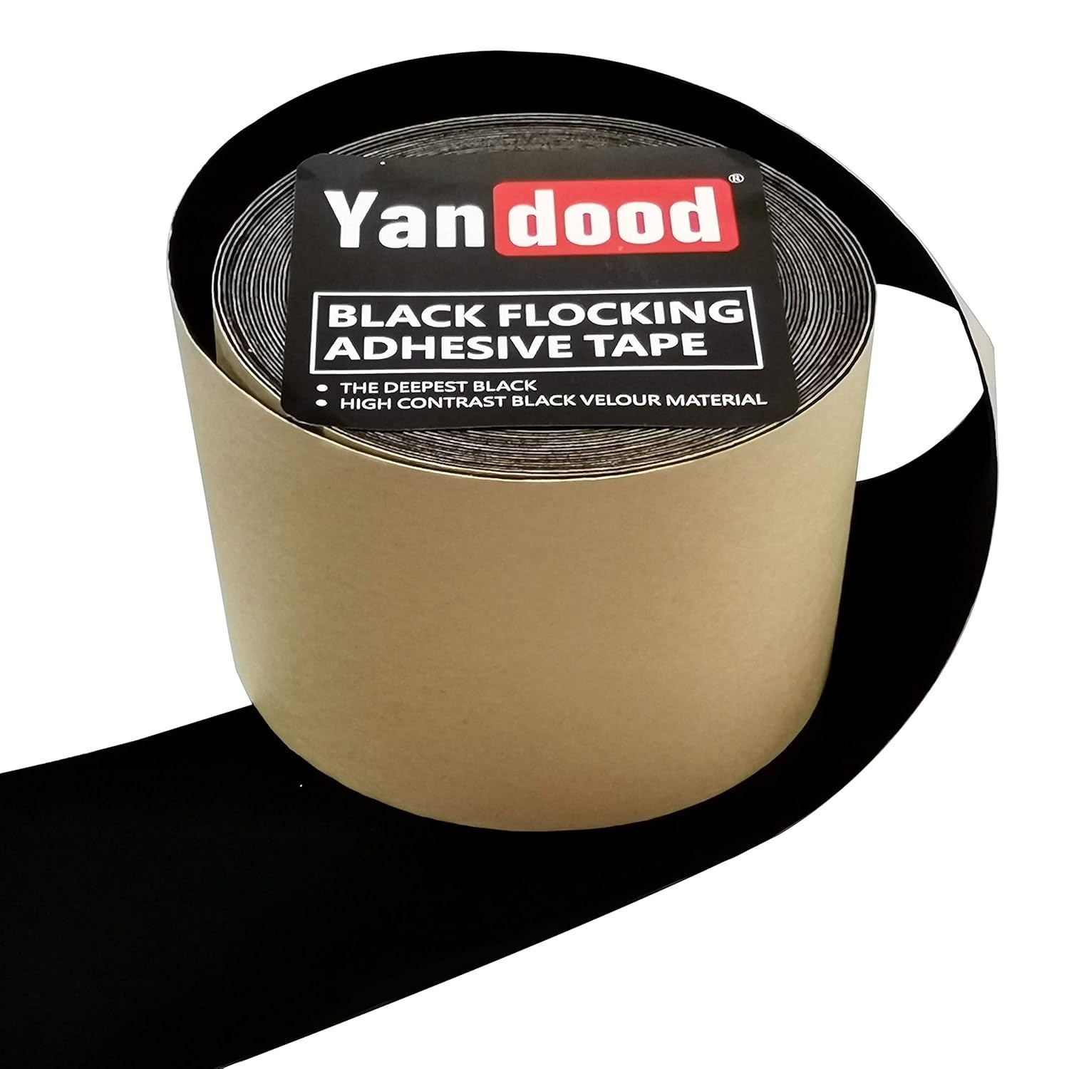 Yandood Black Flocking Adhesive Tape 4in x 35ft Projection Screen Felt Tape B...