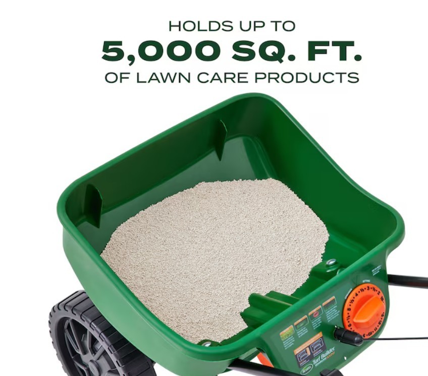 Scotts Turf Builder EdgeGuard Mini Broadcast Spreader 15-lb Capacity Compatible
