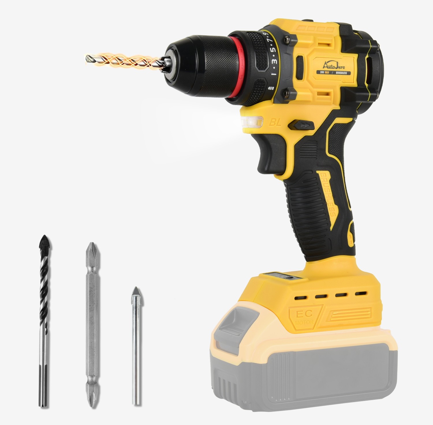 Cordless Brushless 3/8 in. Drill Driver for Dewalt 20V Max Battery TOOL ONLY