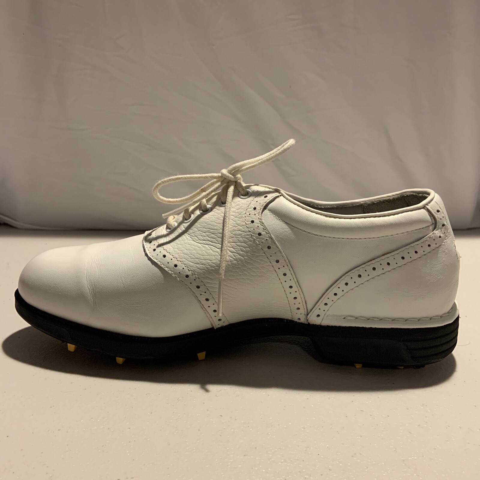 Rockport Golf Shoes 7.5 W Spiked White Leather [E6]