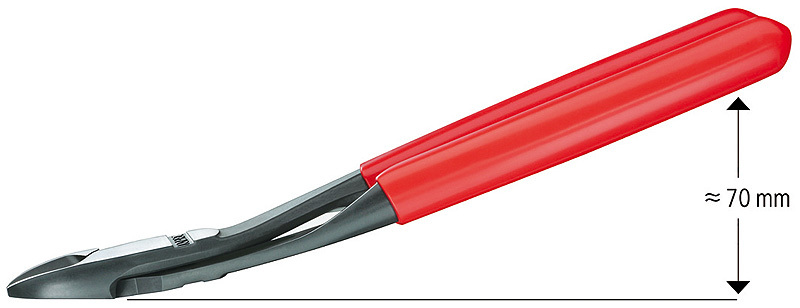 Knipex 7421200 High Leverage Diagonal Cutters Chrome Plated Plastic Coated 8 In