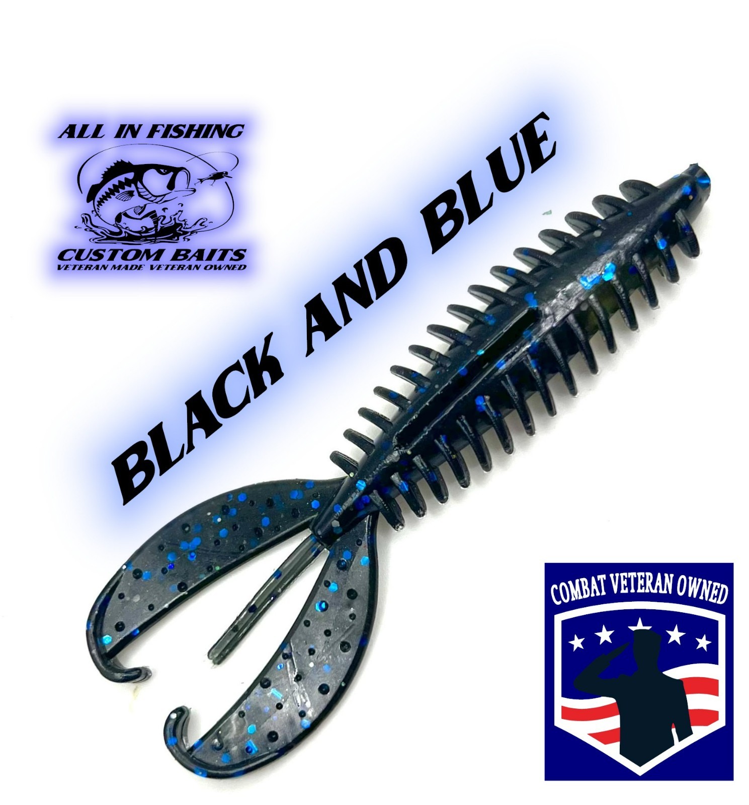 12ct Z craw Jr style Black And Blue Craw Creature Bait