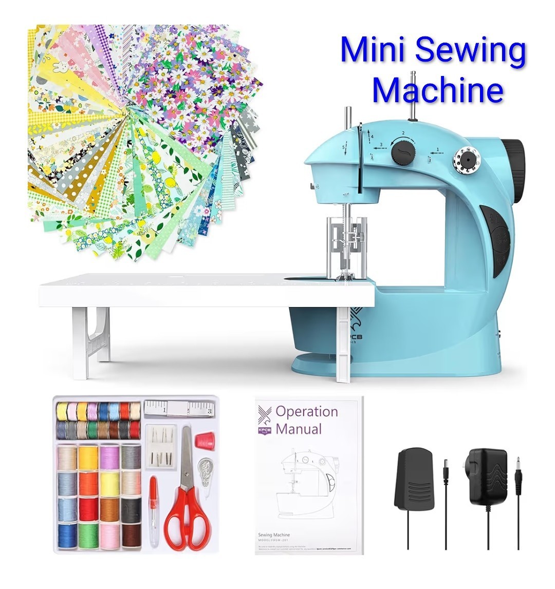 KPCB Mini Electric Sewing Machine Portable Bobbin-Winding for Quilting Denim