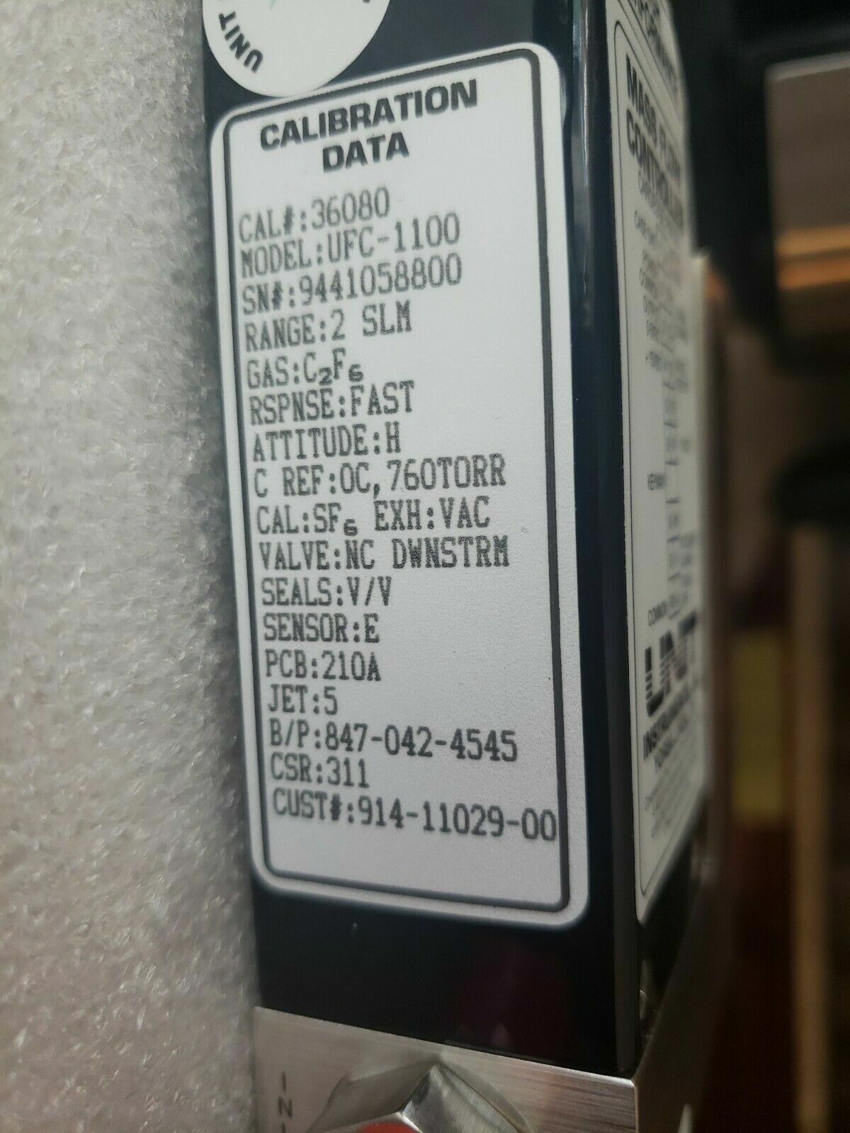 Unit Instruments UFC-1100 High Performance Mass Flow Controller 2 SLM