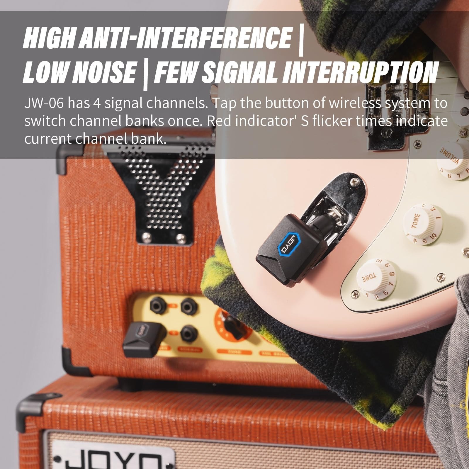 JOYO Wireless Guitar System Transmitter & Receiver, 5.8GHz, Low Latency
