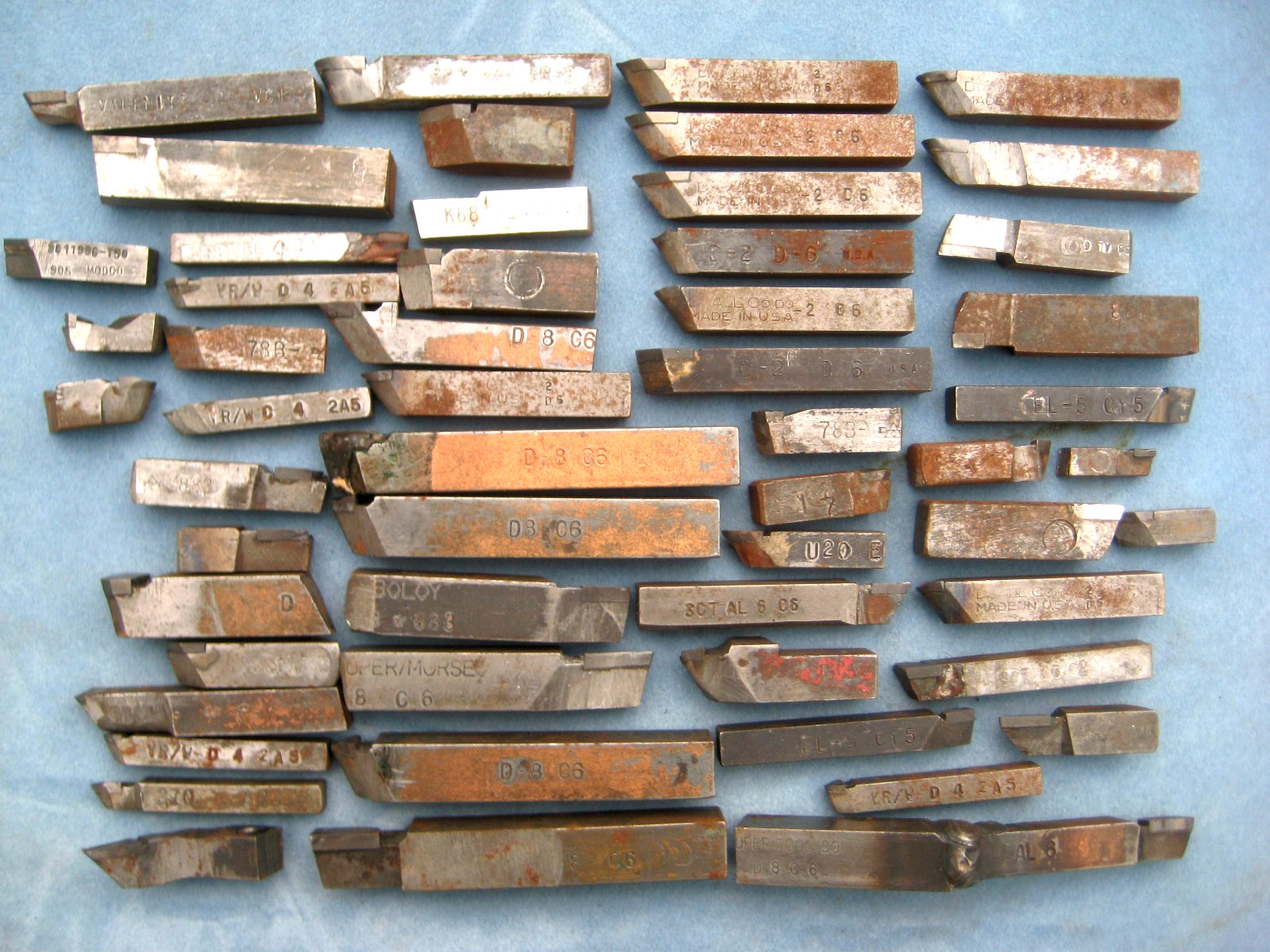 Lot 55 Vintage ~ CARBIDE TIPPED Tip LATHE BITS ~ C6 D6 D8 C4 Mixed Lot