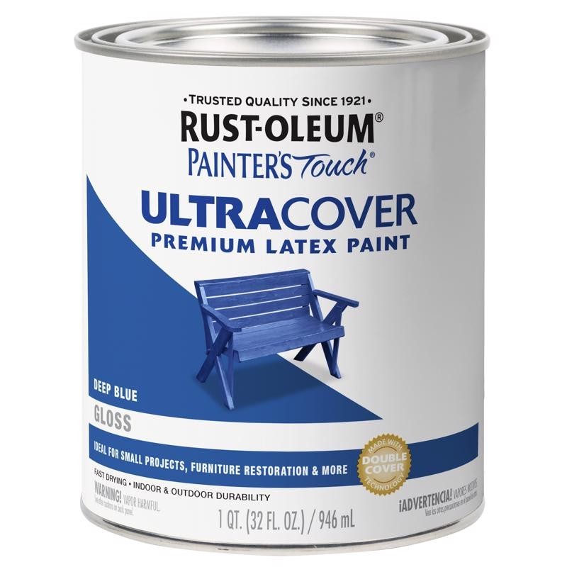 Rust-Oleum Ultra Cover GLOSS 1 qt. Premium Latex Paint DEEP BLUE 1513951 NEW