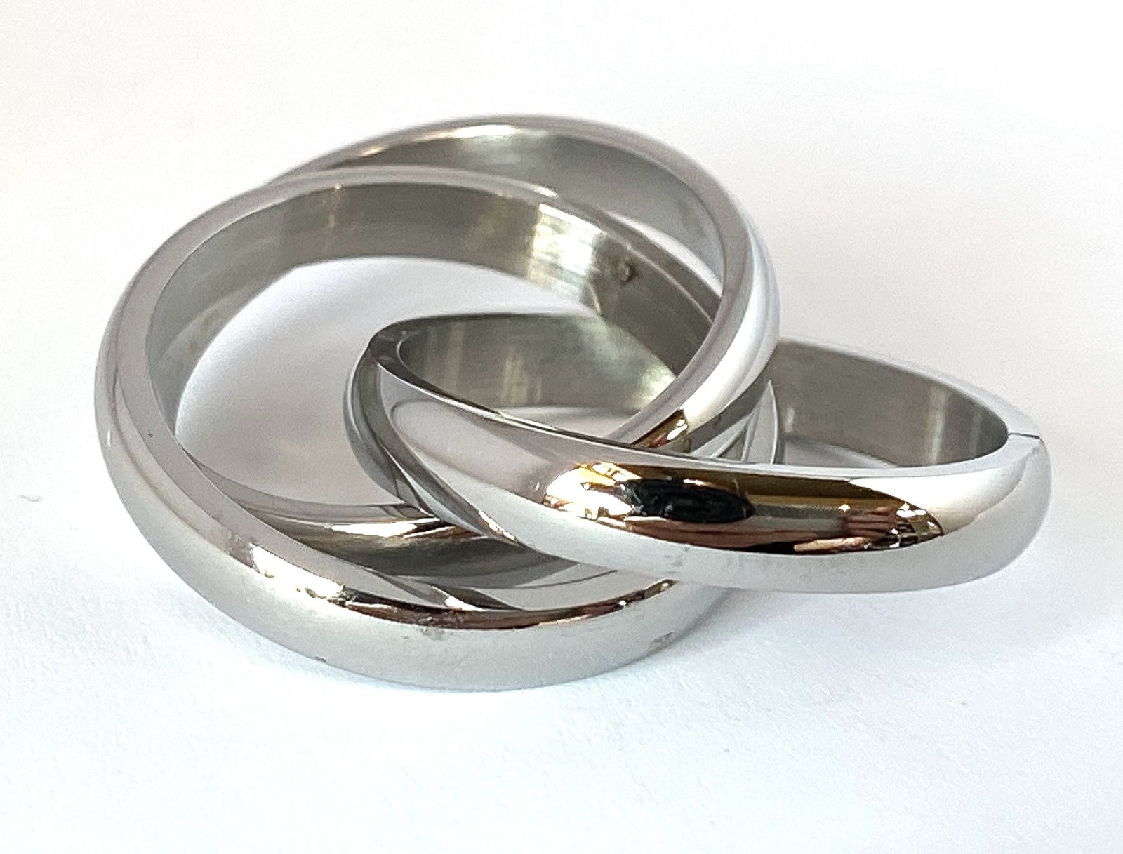 316L Stainless Steel Triple Roll Links Band Ring Size 5,6,7,8 (FL209)