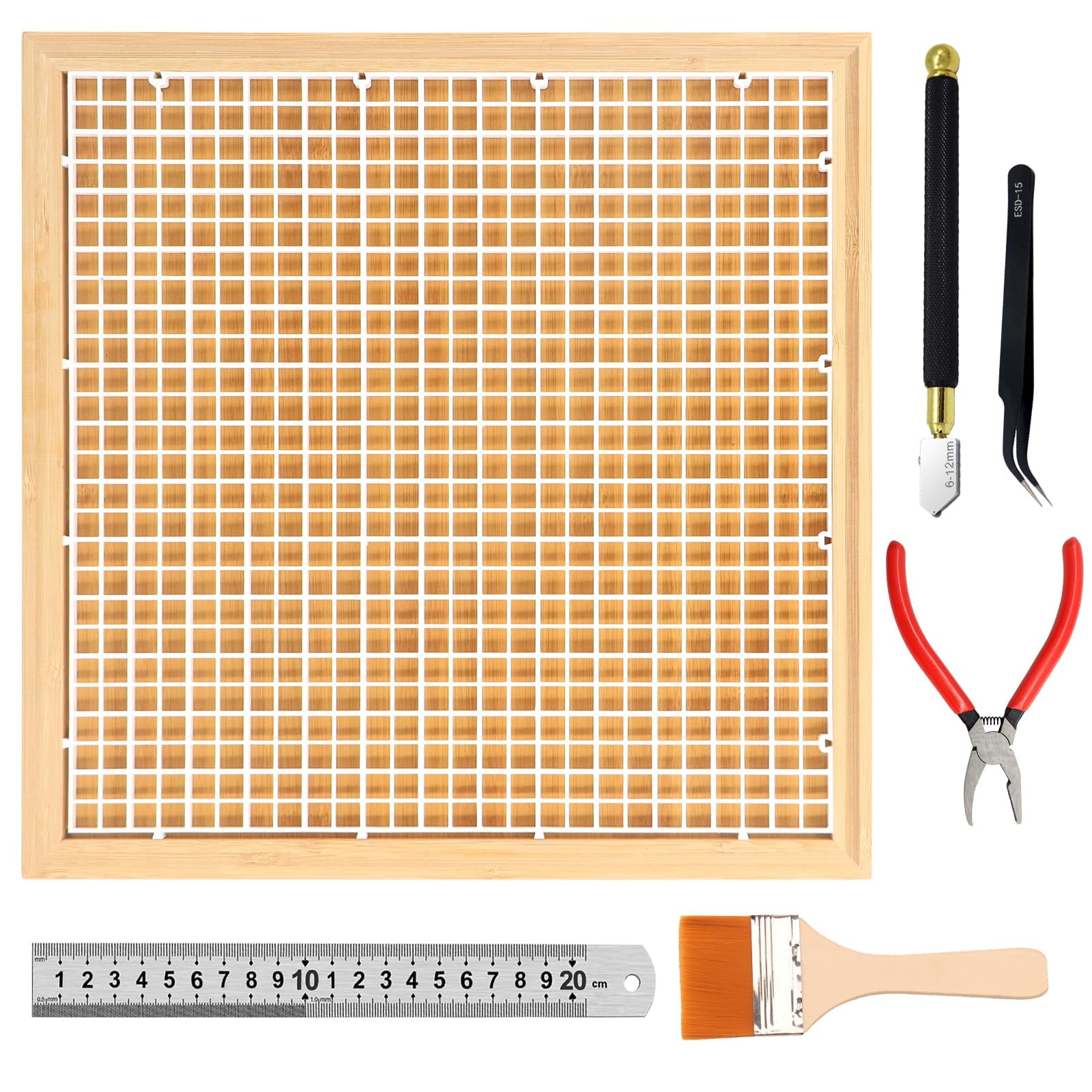 Soleeya Stained Glass Cutting Mat, 12"x12" Stain Tools 12" x 12", Brown
