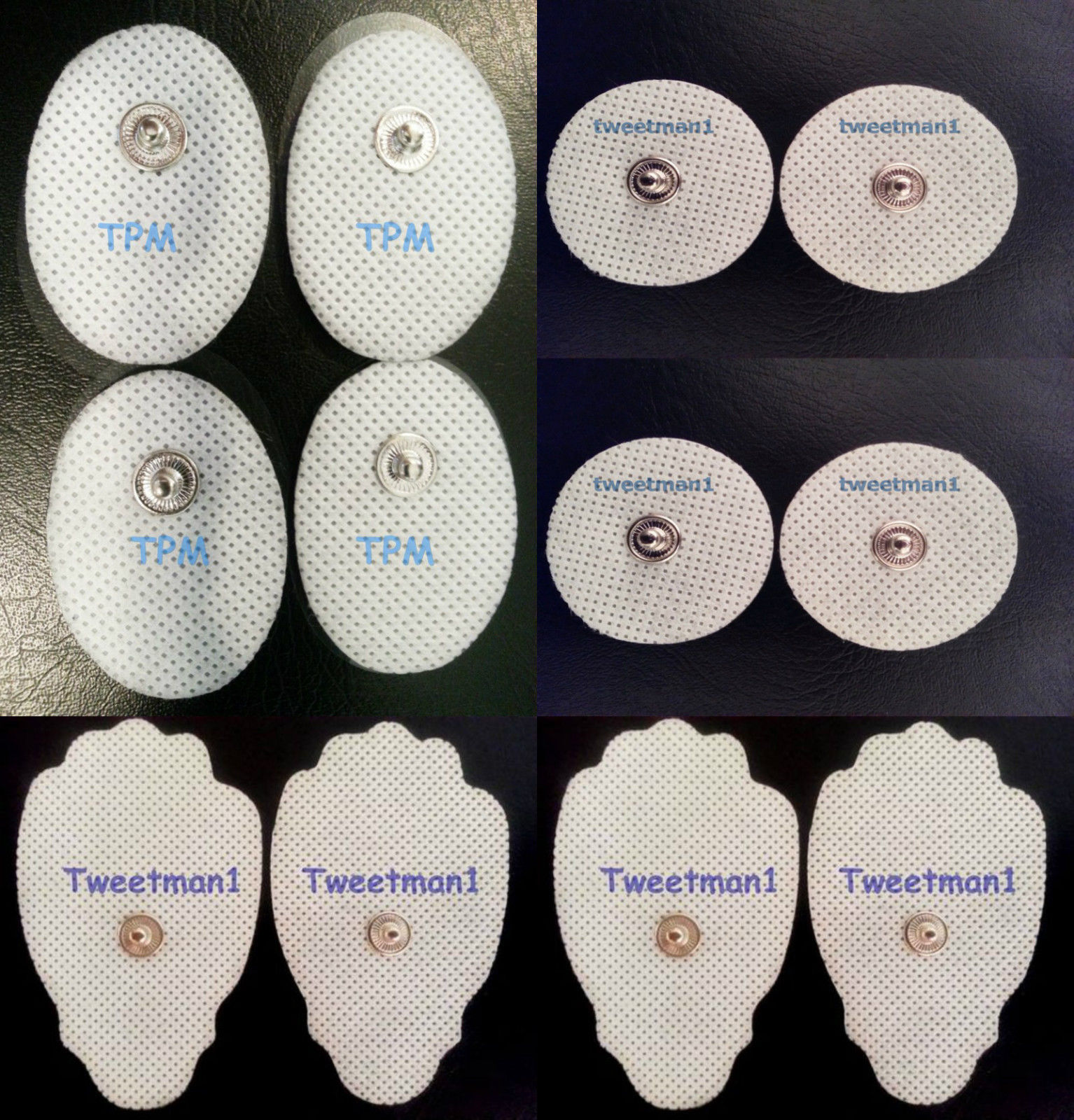 MASSAGE PADS ELECTRODES (4SM + 4 SM OVAL + 4 LG) FOR IQ DIGITAL MASSAGER EMS