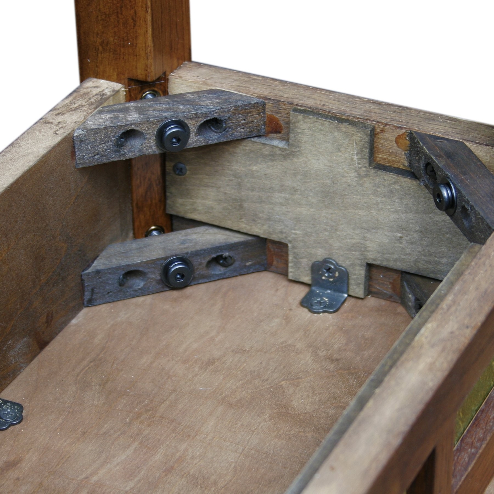 Rustic Slate Hall Stand - Rustic Oak Finish