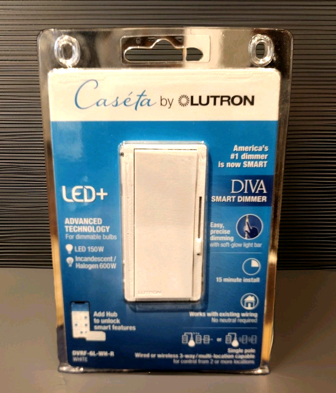 Caseta By Lutron Diva Smart Dimmer - DVRF-6L-WH-R - NEW/SEALED - FAST SHIP
