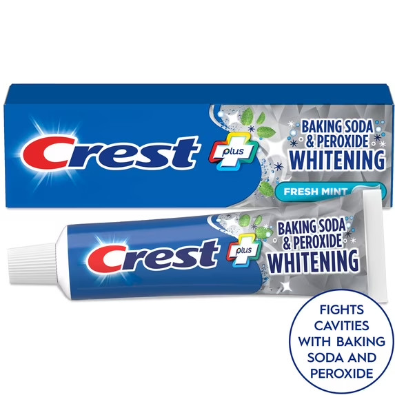 Crest Plus Baking Soda & Peroxide Teeth Whitening Toothpaste, Mint 5.7 oz,6 Pack