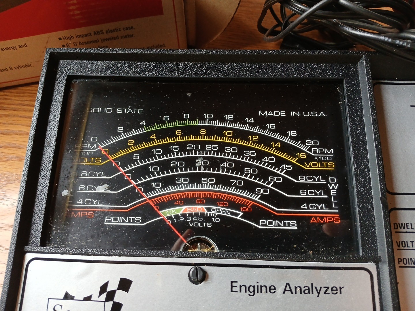 Vintage Sears Engine Analyzer 12 Volt Model 28 2161 Original Box