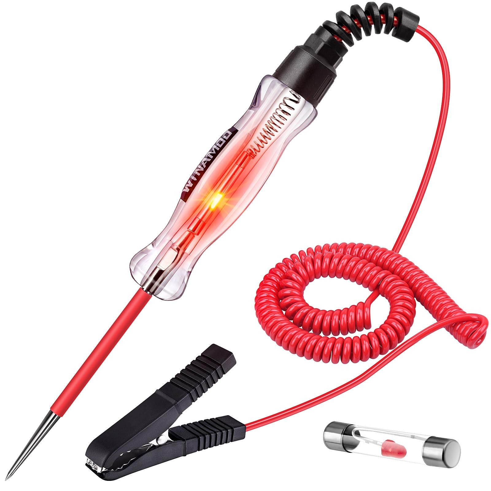 WINAMOO Professional LED Bulb Automotive Circuit Large Alligator Clip, red