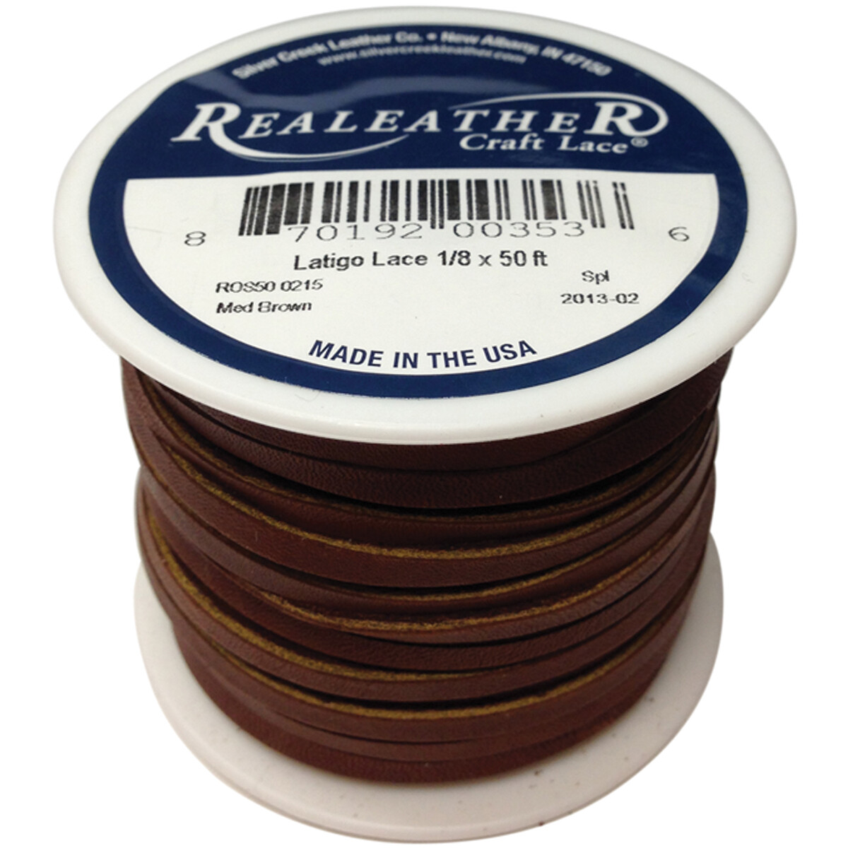 Latigo Lace .125"X50' Spool-Medium Brown (Pack of 1)