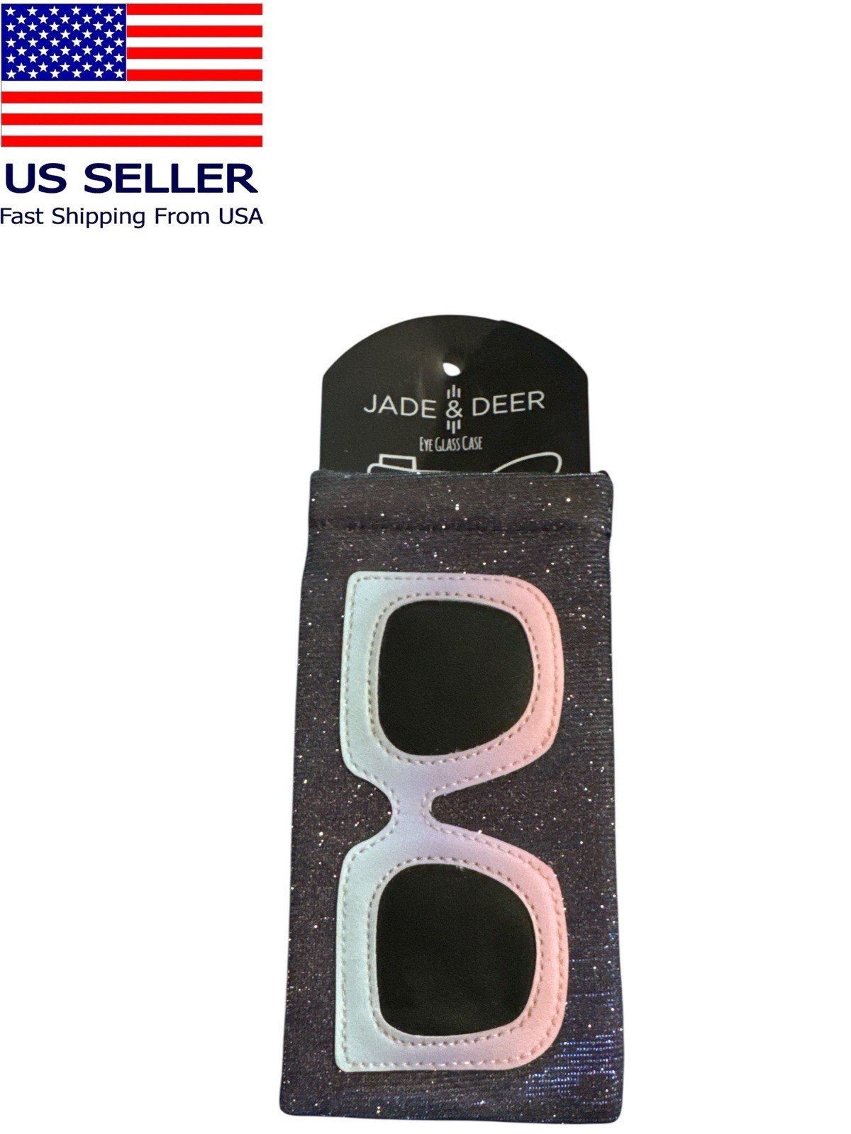 Jade & Deer Eyeglass Pouch Case Squeeze Top Portable Multicolor