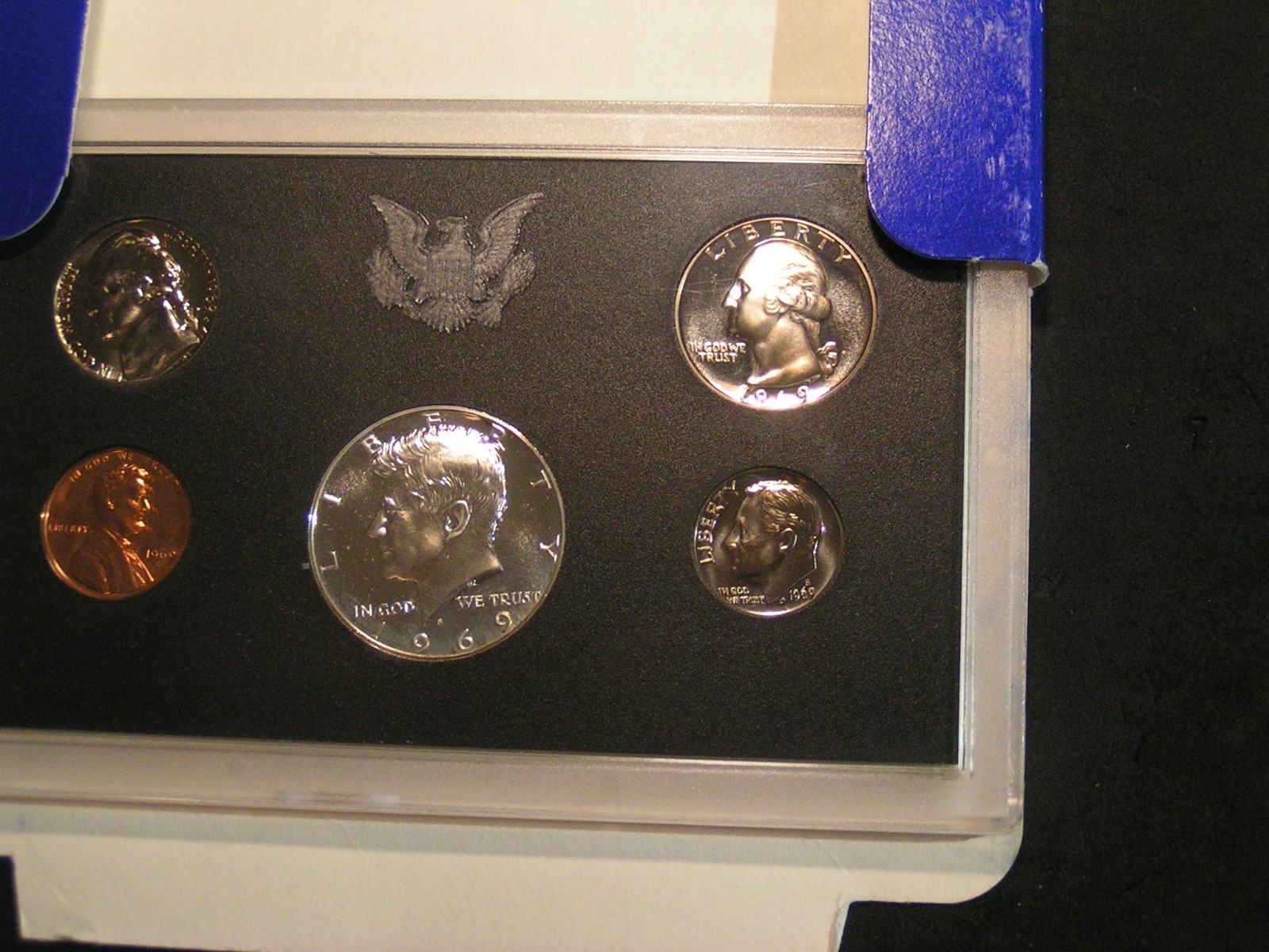 1969-S US Mint Proof Set Coins 40% Silver Kennedy Original Box