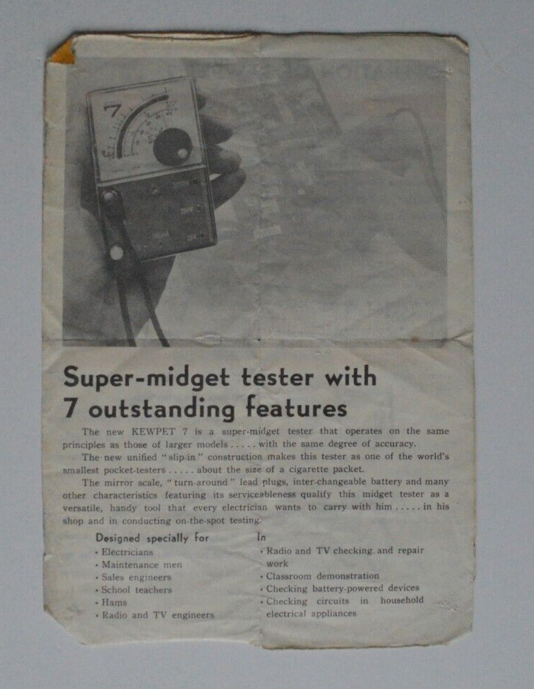 KYORITSU Super-midget tester Operating Instructions