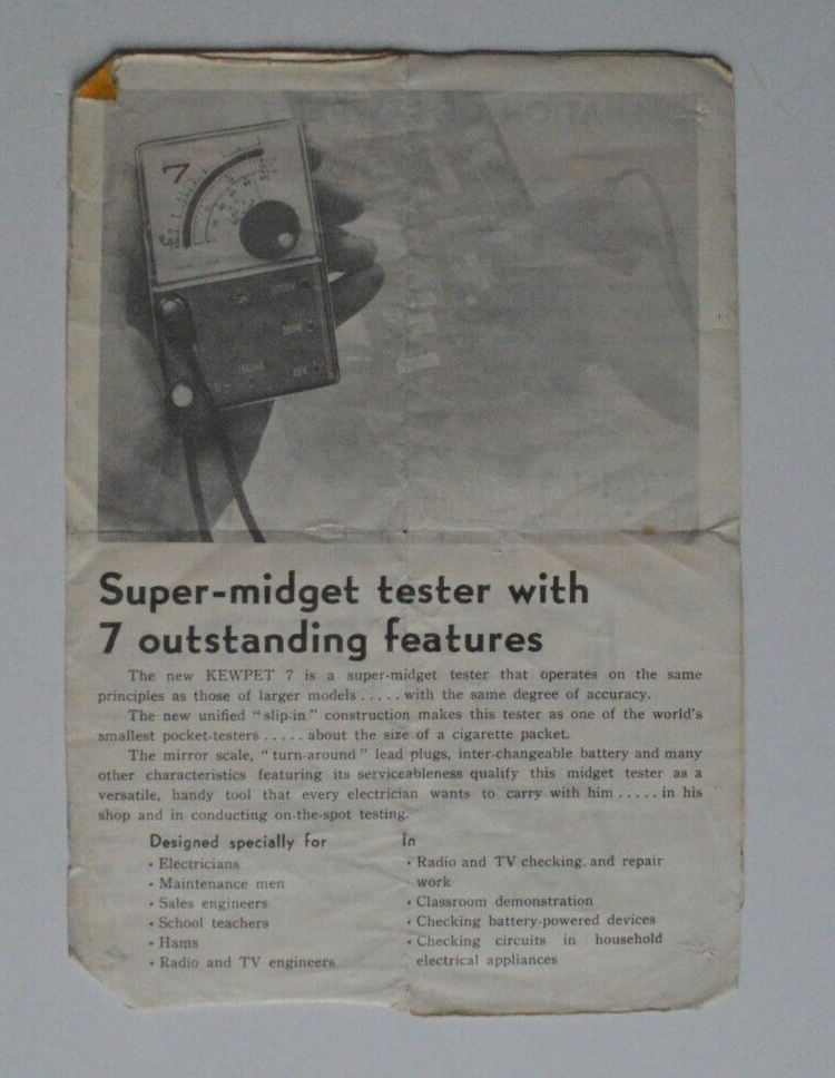 KYORITSU Super-midget tester Operating Instructions