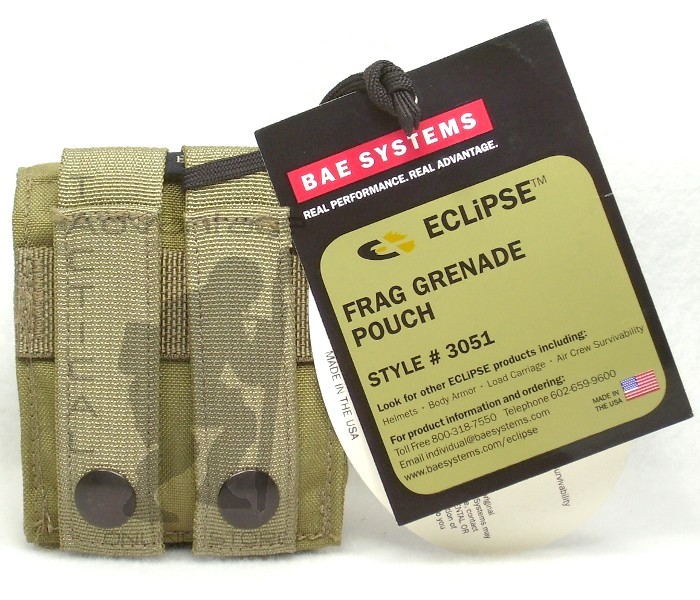 BAE Systems ECLiPSE Single Frag Hand Grenade MOLLE Pouch - MJK khaki
