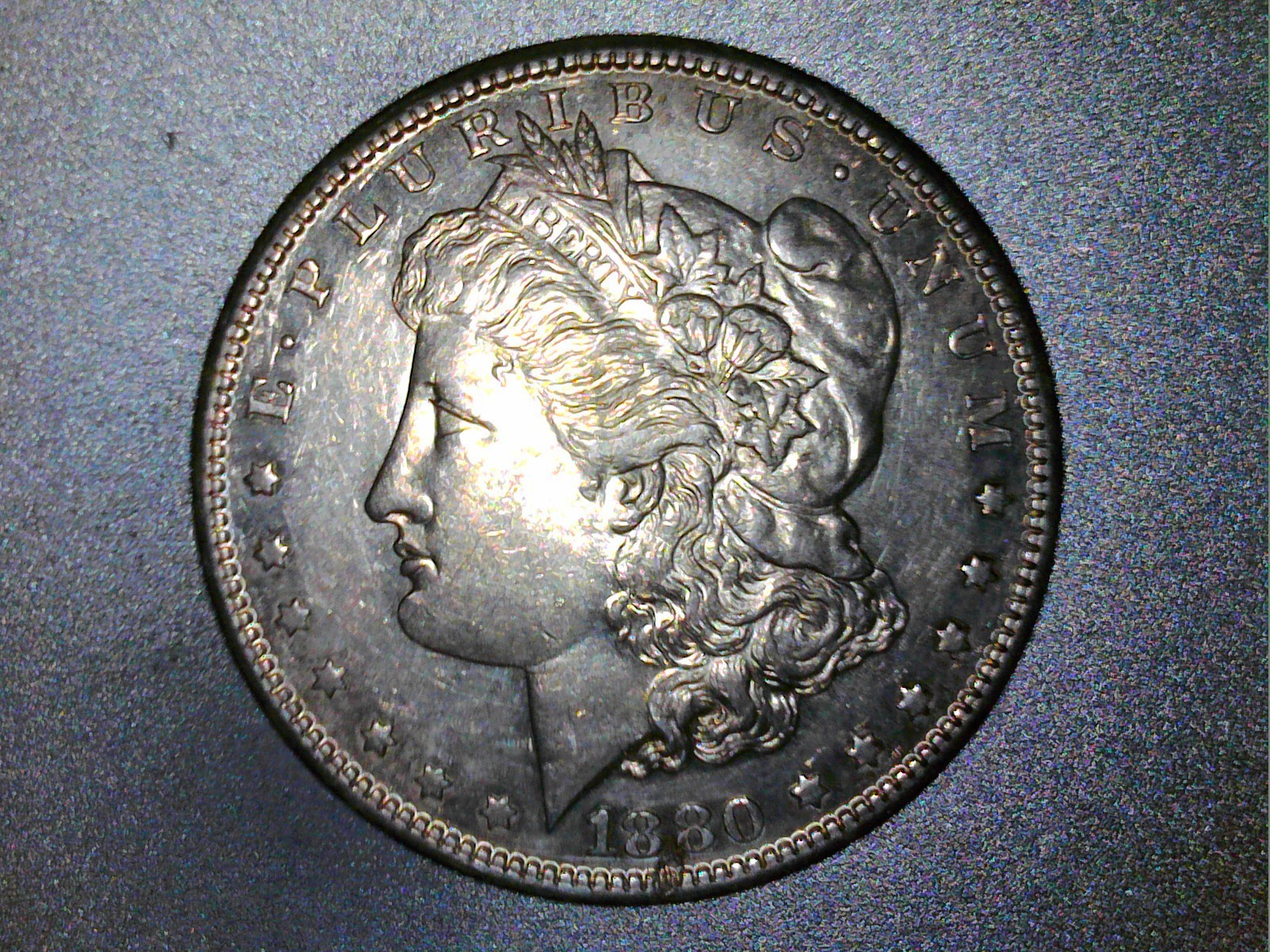 1880-S $1 Morgan Silver Dollar (Possibly Cleaned) Light tone on Reverse