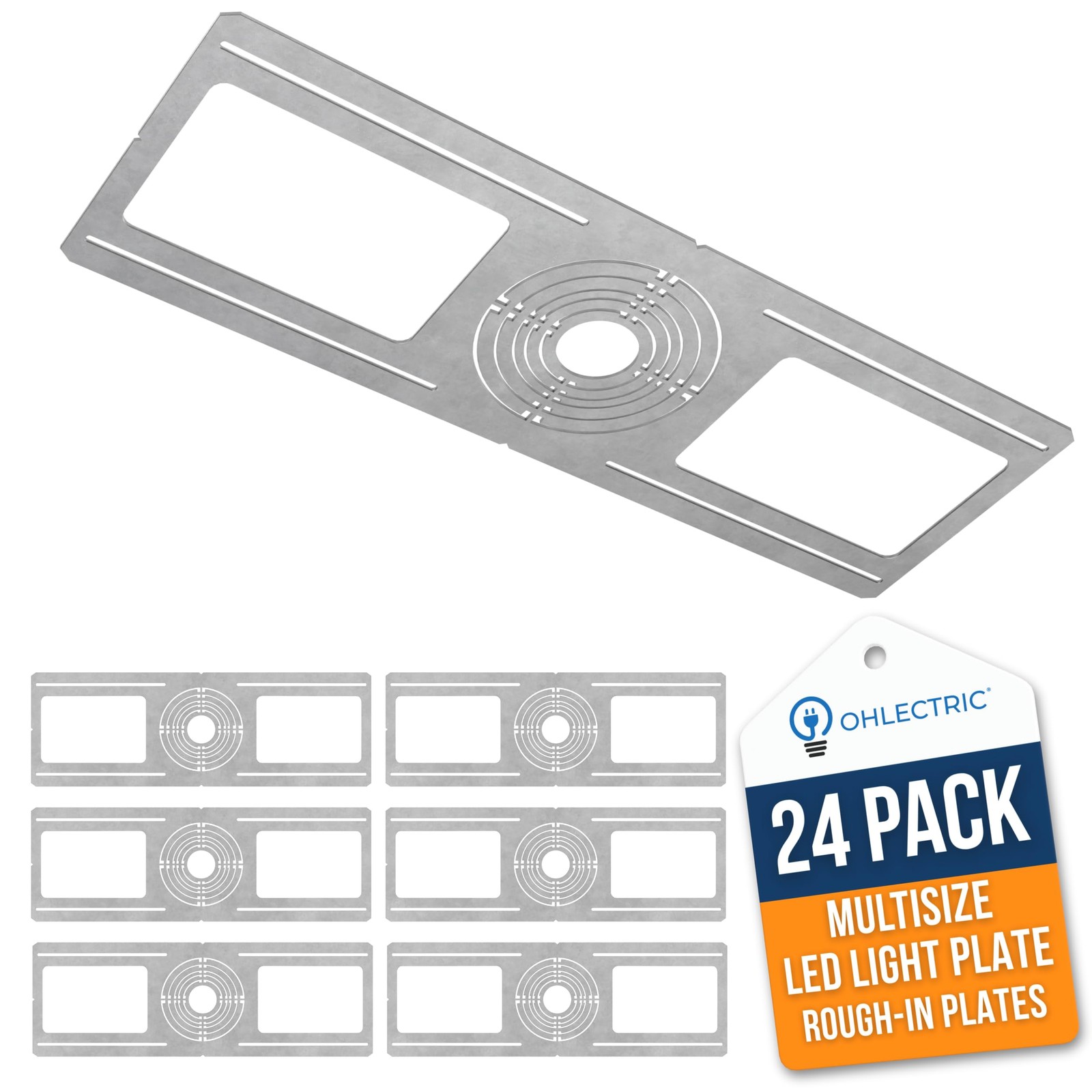 OHLECTRIC 24-Pack New Construction Recessed Light Mounting Multi-Size, Silver