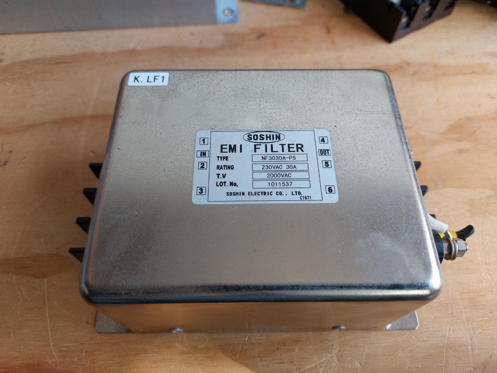 Toshiba CT Soshin NF3030A-PS EMI Filter 230VAC 30A