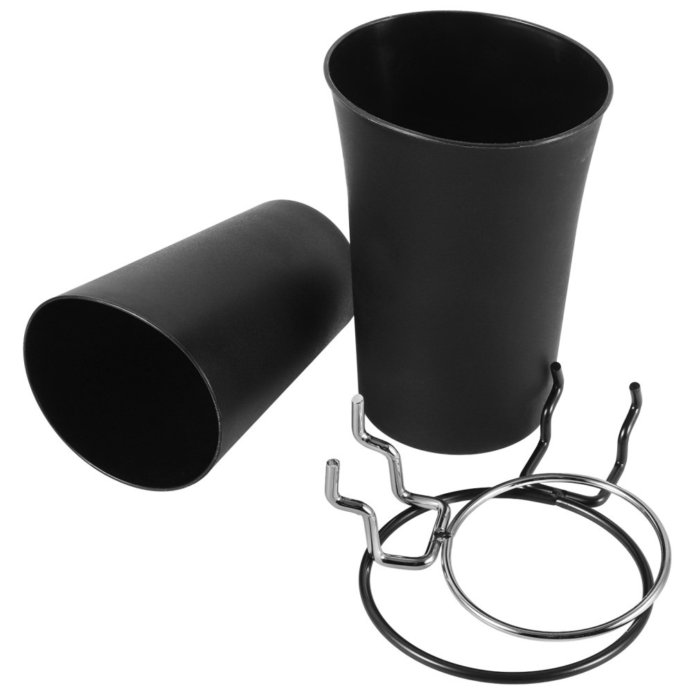 2Pcs Multi-Function Pegboard Cup Holders Black Metal Durable for Home Workshop