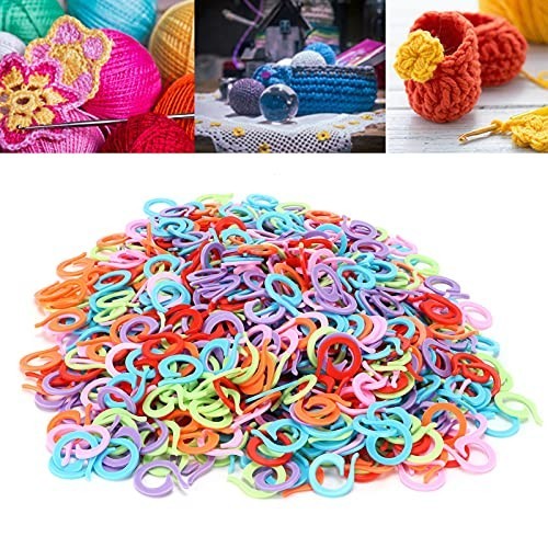 1000Pcs Colorful Crochet Stitch Markers - Plastic Split Ring for Knitting & Sewi