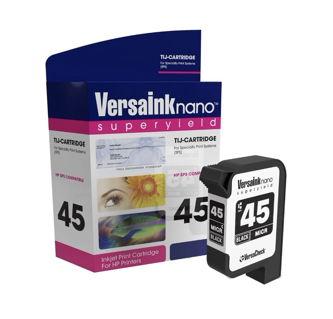 VersaInk Nano 45 TIJ 2.5 Invisible UV Ink Cartridge Yellow Green HP 45 C8842A