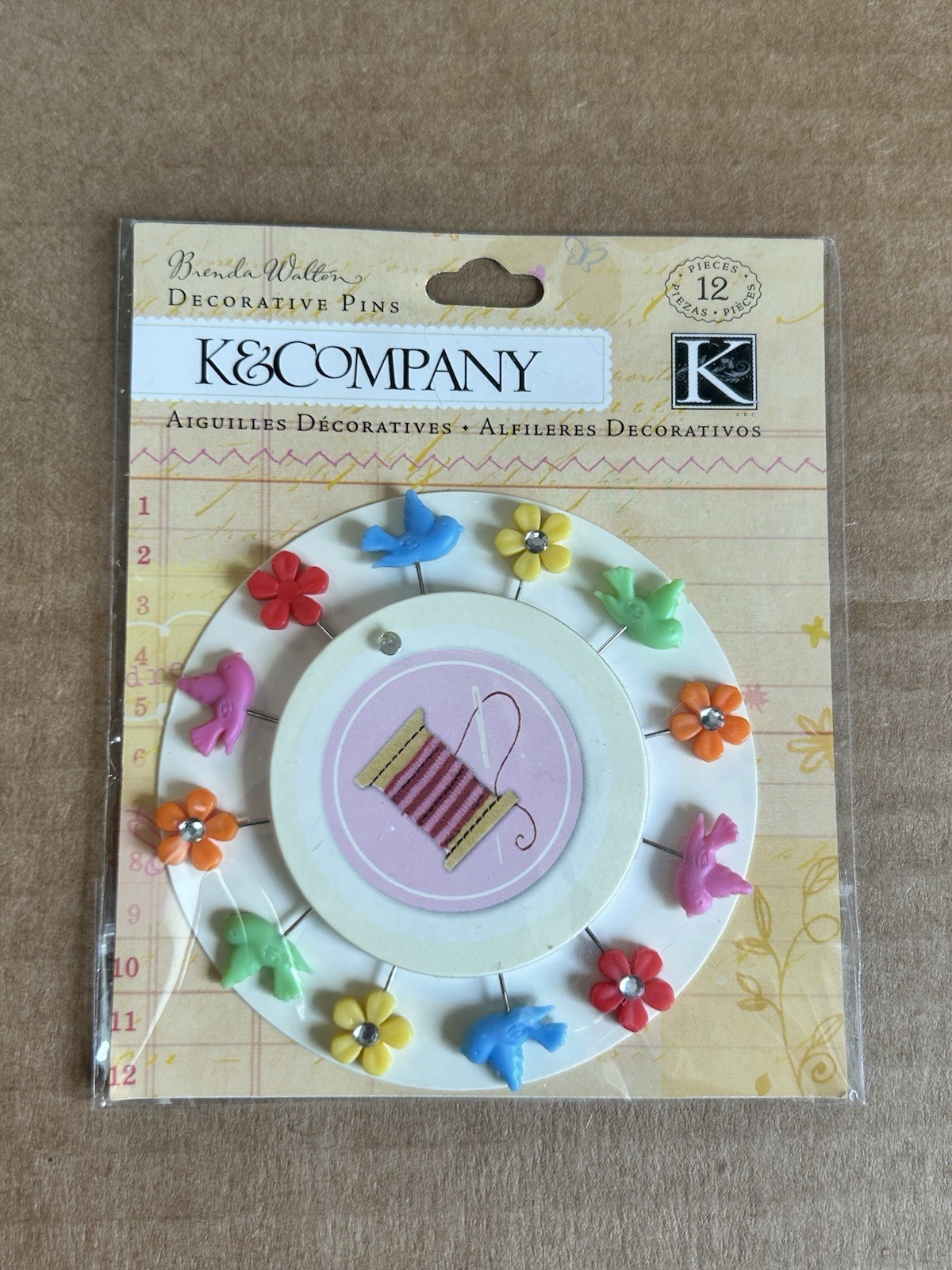 Spring Easter Valentines Decorative Pins K&Company Embellishments Scrapbooking