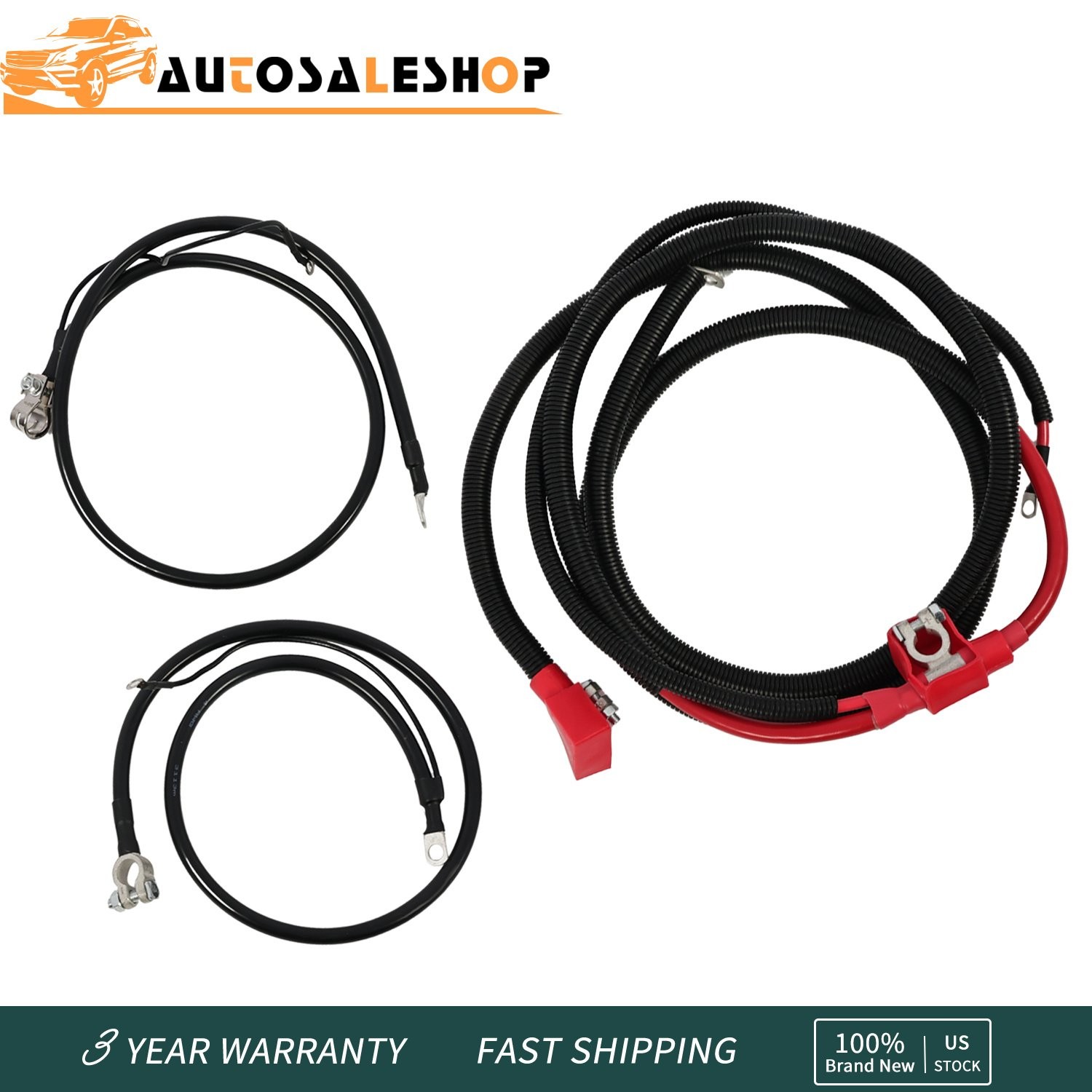 For 1994-1997 Ford 7.3L Powerstroke Diesel Battery Cable Kit Positive & Negative