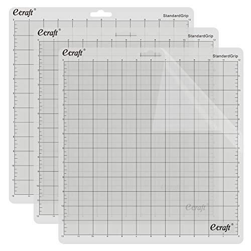 Standard-Grip Gridded Cutting Mat for Silhouette Cameo, 3 Pack 12x12 Inch