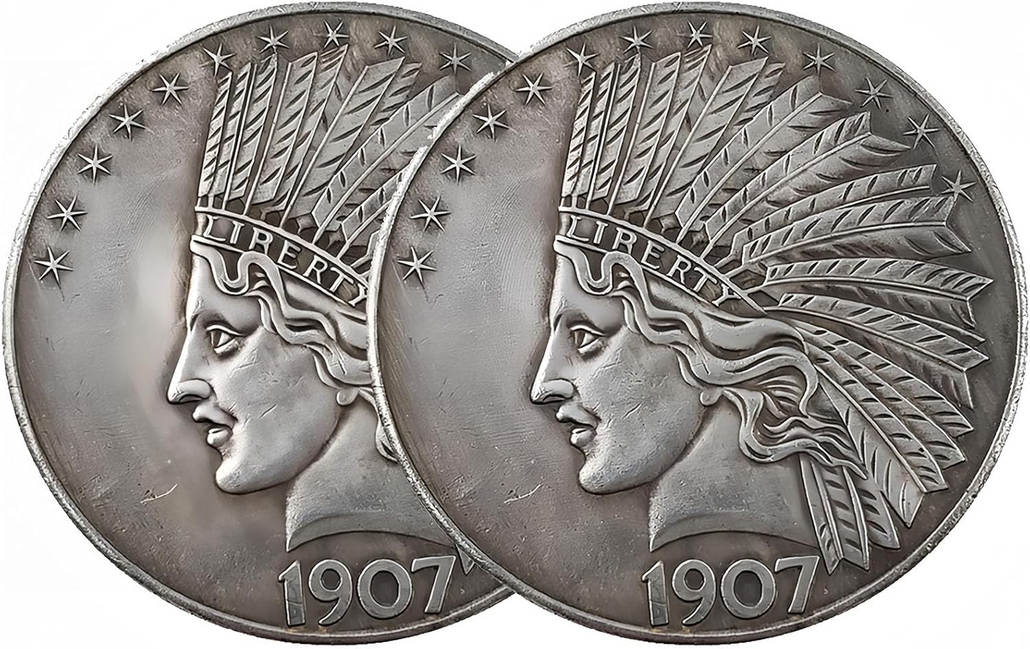 2Pcs 1907 Peace Dollar Coiin Liberty American Liberty United States of America
