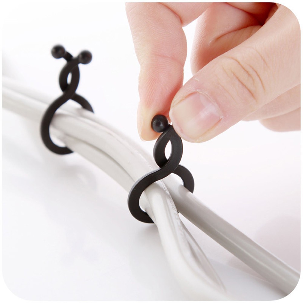 100 Pcs Fixing Clip Data Cable Buckle Winder for Desk Organizer Clips